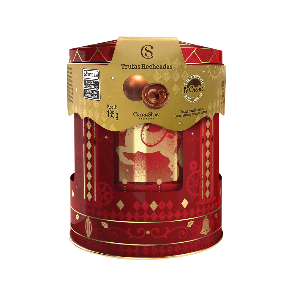 Lata Trufas laCreme ao Leite Carrossel de Natal 135g